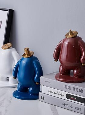 桌面树脂抽象小胖人艺创意式现雕塑美卡684通人物家居装饰品代简