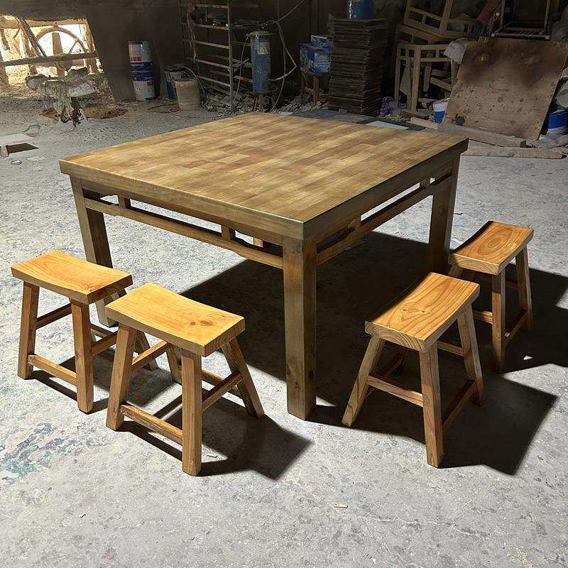 八仙桌实木正方形中式方桌餐桌家用老式农村吃饭桌子饭店桌椅直销