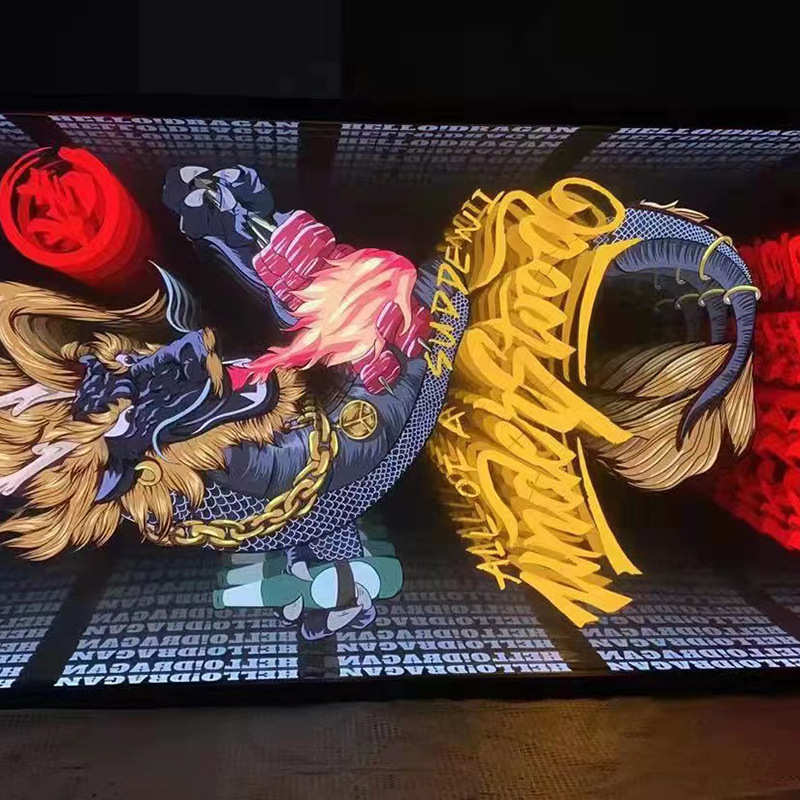 广告招牌千层深渊镜 酒吧LED灯光展示广告牌 网红霓虹灯发光字