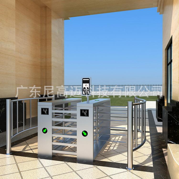 立式半高双向旋转闸门人行通道人脸识别双向出入口机智能电动辊扎