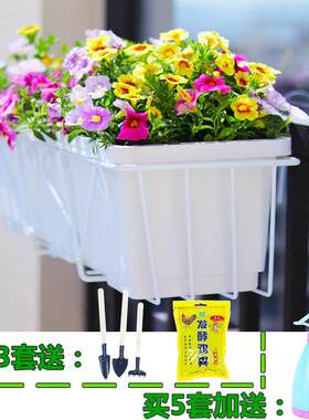 阳台花架铁艺挂篮栏杆挂架悬挂种菜花盆架置物架花卉蔬菜种植箱