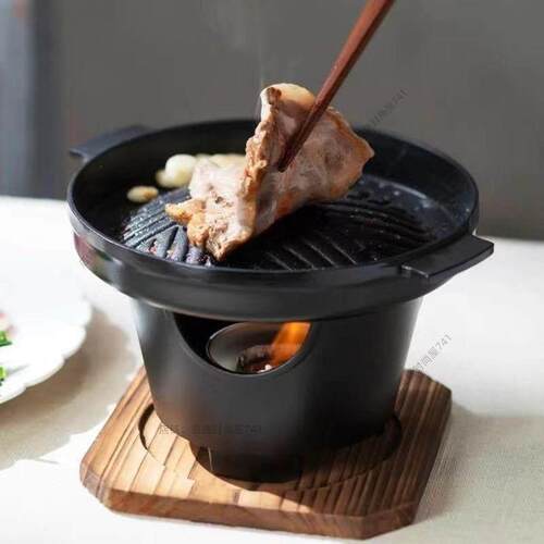 韩国爆款不沾烤肉锅一人食多功能迷你烧烤炉家用酒精烤盘户外便携