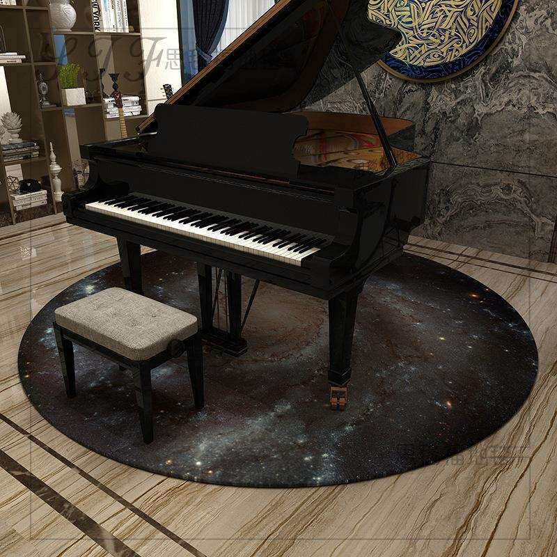 1S2J可三角钢琴隔音吸音地毯专用圆形音符琴房琴行地垫简约录