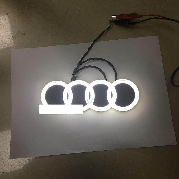 新款发光4D车标灯升级 冷光车标灯 镭射灯 立体车标 炫彩车标灯