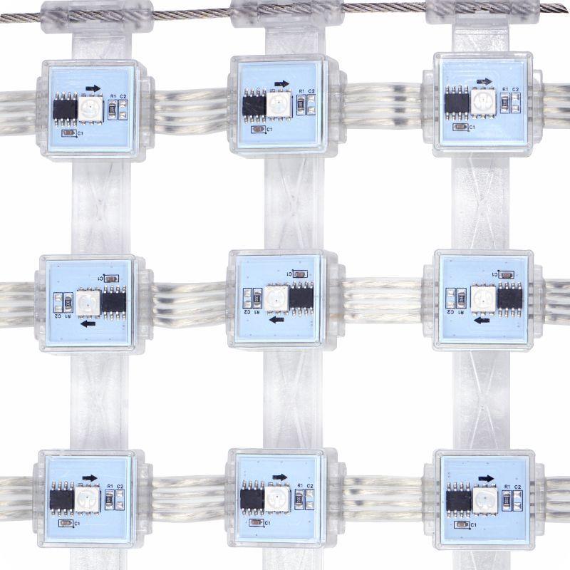 户外防水H2020网透明全彩H2020单P80灯屏柔LED性新媒体像素网格厂