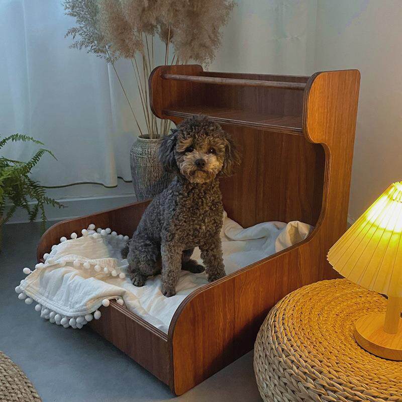 新款直销沙发床 猫犬猫窝 木质小床 包围式 带底垫 小型犬猫通用