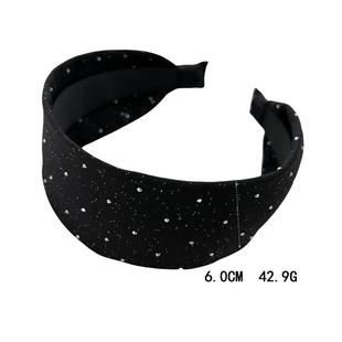 黑色超宽边针织发卡发箍女2024新款 遮白发头饰外戴压发洗脸头箍