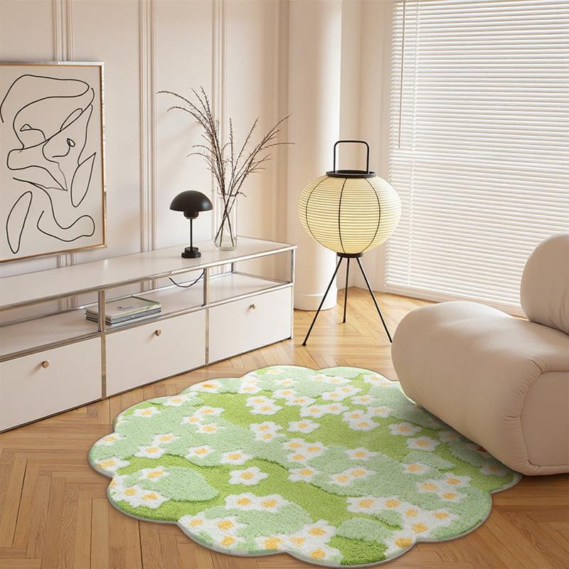 坪小清新仿真草植绒地毯全铺装饰客厅地防毯多巴胺花朵滑品牌/沙