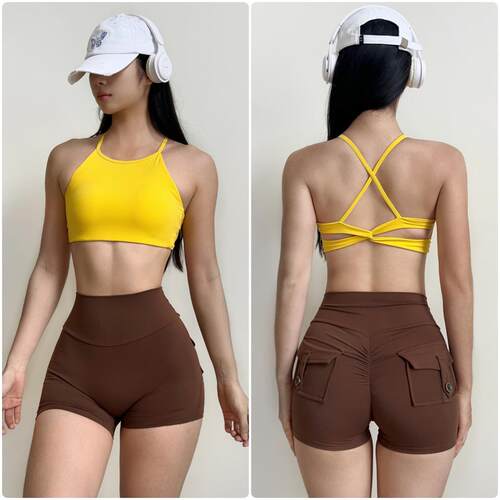Sports bra with chest cushion, running slim shoulder