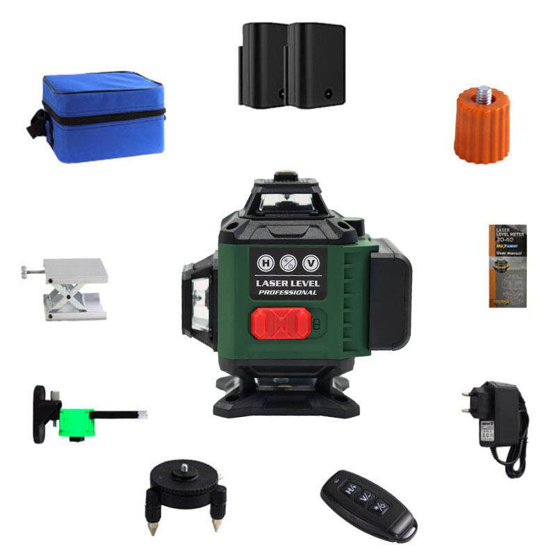 16线多功能水平仪高精准绿光贴墙贴地贴地仪遥控16线贴地
