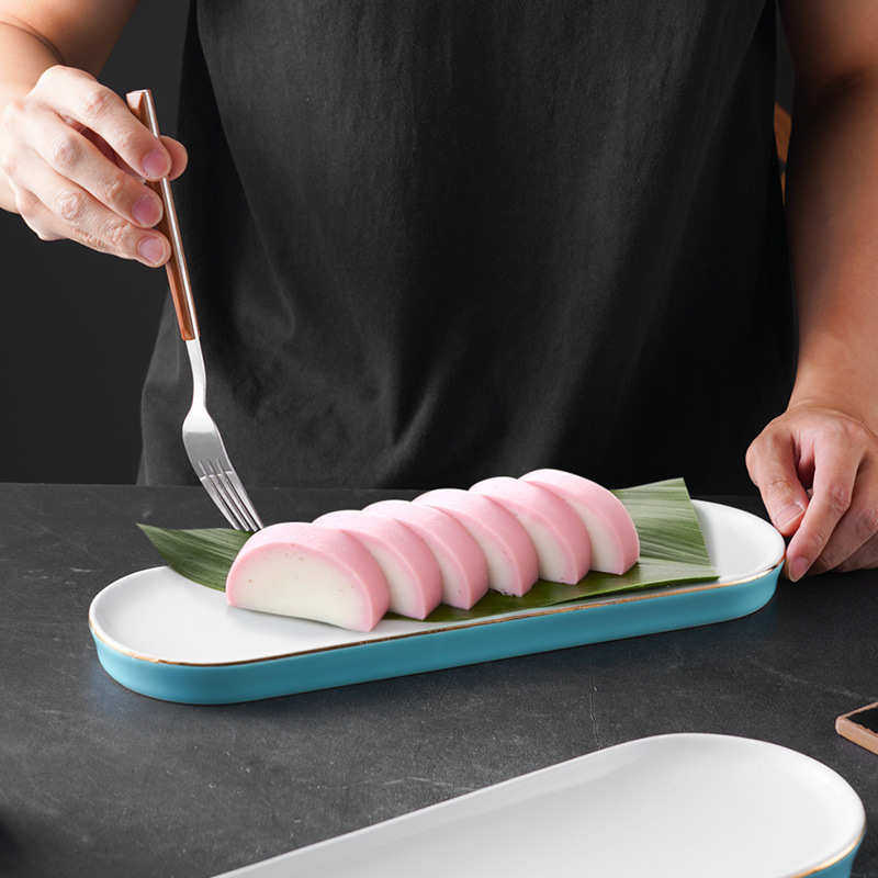 会所餐厅特色中餐盘个性网红长条浅盘冷菜摆盘意境菜创意陶瓷餐具,餐饮具,盘,淘宝优惠券,粉丝福利购,淘宝优惠卷