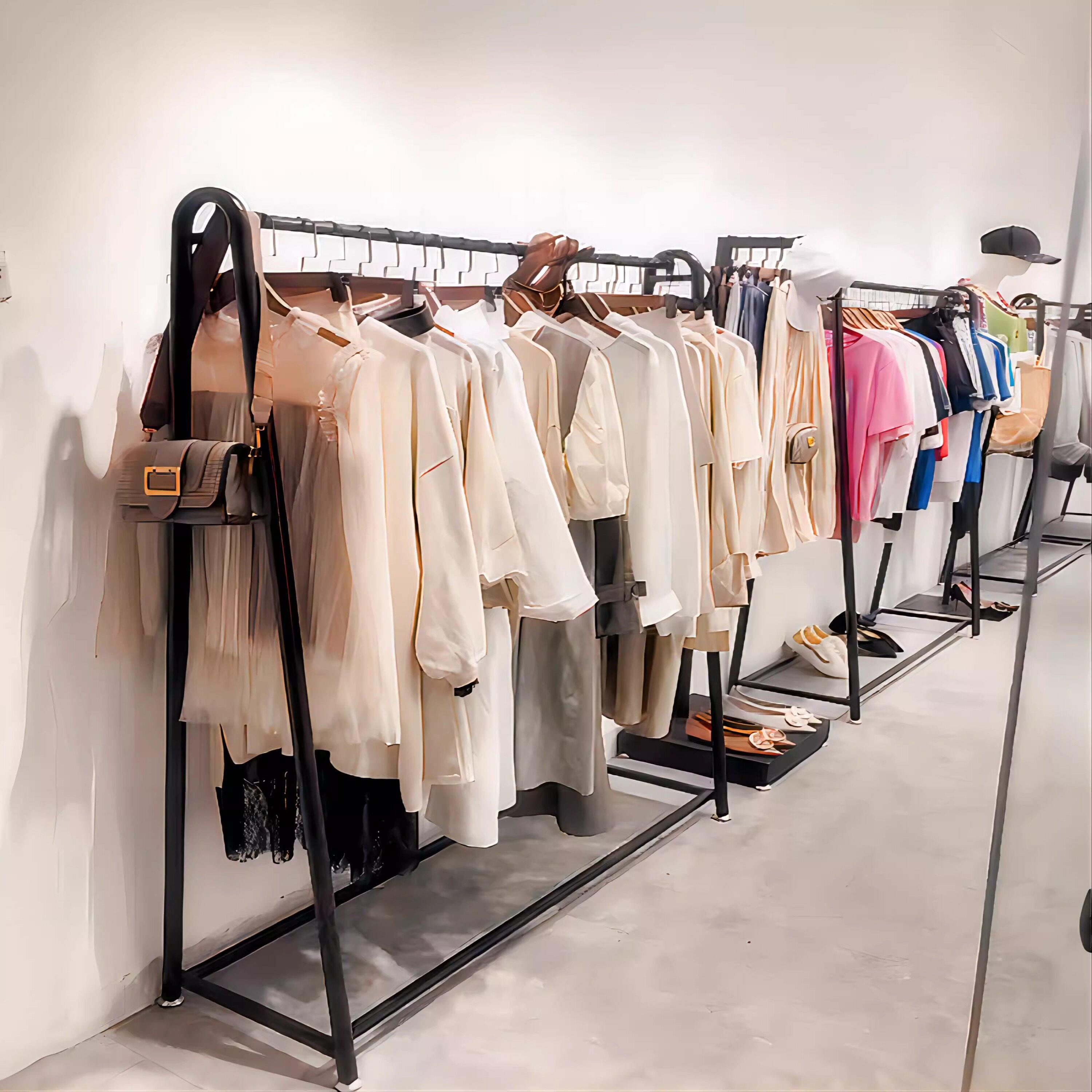 衣架落地卧室晾衣杆衣服架子挂衣架服装店晾衣架子室内家用阳台
