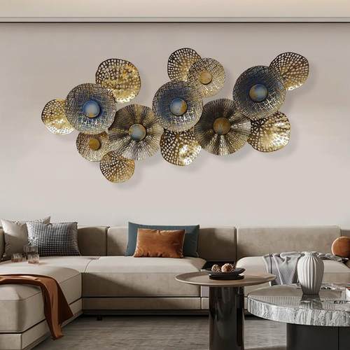 客厅沙发墙面装饰品金属铁艺创意壁挂墙上轻奢壁挂饰美式装饰挂件