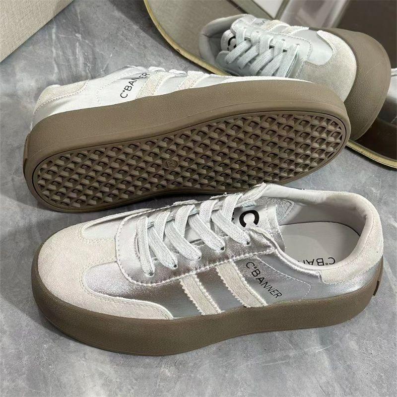 复古休闲软底透气舒适滑板老爹鞋