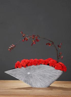 新式复套古扬帆起航6WECjHJT花瓶装仿体真花多肉中盆景装饰树脂摆