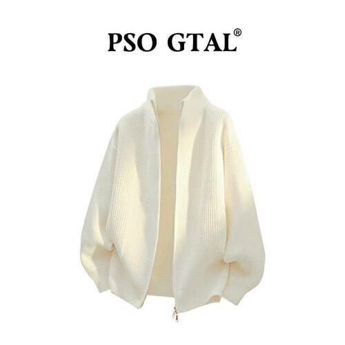 PSO GTAL开衫毛衣2026新款春季休闲宽松潮流百搭纯色韩版立领针