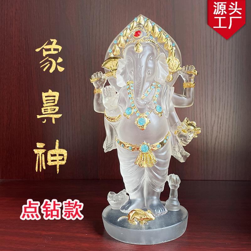 象鼻神站立树脂佛像印度象头神东南亚象神工艺品摆件手工造型