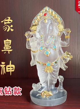 象鼻神站立树脂佛像印度象头神东南亚象神工艺品摆件手工造型