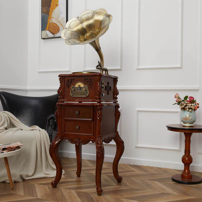 留声机复古电唱机客厅大喇叭黑胶蓝牙老式饰品美式CD机黑胶唱片机饰品