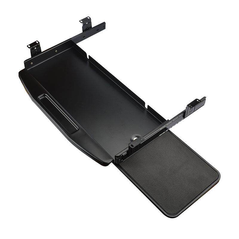 办公桌电脑台下键盘抽屉加装托盘架钢制金属键盘鼠标托架加厚托盘