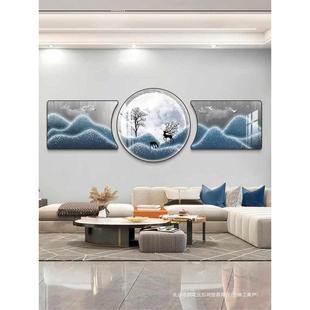 客厅装饰画福禄双全壁画现代轻奢大气三联画寓意好沙发背景墙挂画