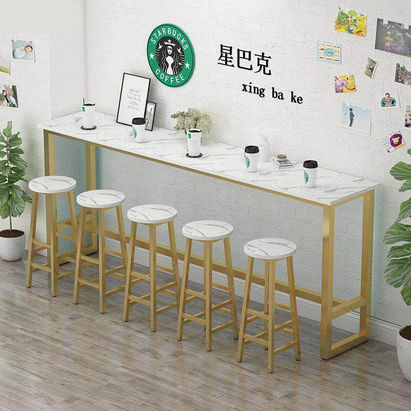 靠窗桌吧台桌家用阳台高脚桌奶茶店酒吧桌椅组合长条桌靠墙窄桌子