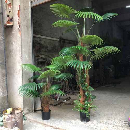 盆栽酒店盆栽树物商场人造批发蒲葵葵棕榈树树仿真假植售楼处盆栽