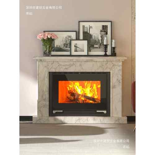 嵌壁入式真燃木炉匠人壁炉屏热对流壁火炉别83309墅暖取炉品质