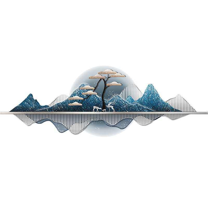 led氛围灯装饰画现代轻奢高级感山水画沙发背景墙画客厅挂画壁画