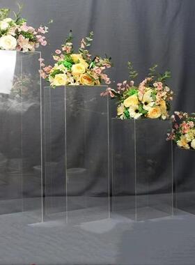 新品婚庆布置道具透明方柱路引亚克力路引橱窗装饰摆件生日同学圣