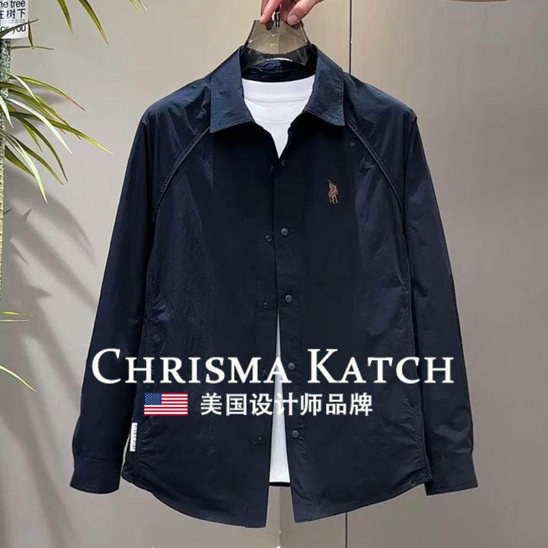出口美国⭐Chrisma Katch~2026新款宽松设计感薄款潮男士夹克衬衫
