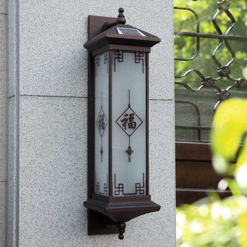 太阳能庭院灯壁灯户外防水围墙进门入户门口灯中式别墅露台户外灯