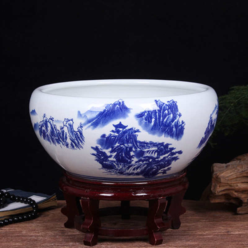 花盆用水莲荷景德镇培养口径花盆家陶瓷绿萝植碗盆盆景特大号大