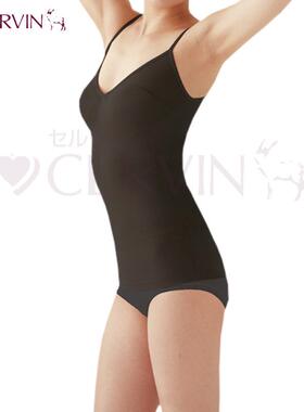 CERVIN 紧身半塑身低胸吊带背心 无袖修身瘦腰背心打底黑色