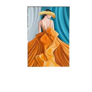 入户玄关装 大气客厅落地画高端轻奢走廊过道挂 饰画现代简约竖版