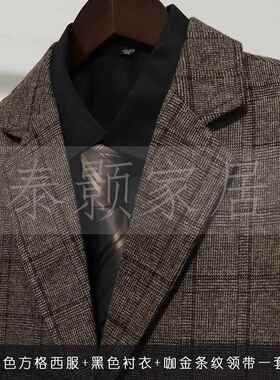 样板JJ题房衣帽间皮意式简约衣服鞋软装咖色主商务士男衣柜