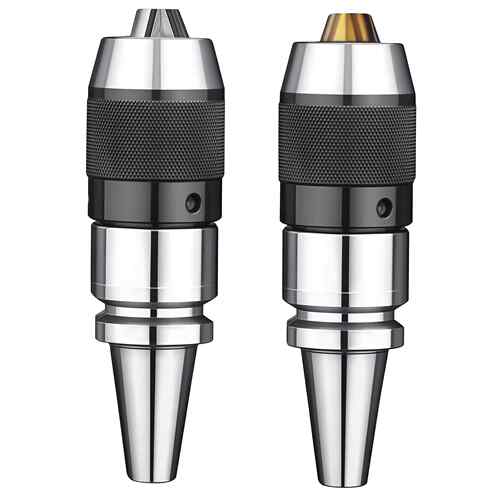 钻夹头刀柄APU自紧式三爪钻夹头一体式BT40/30/R8/直柄钻夹头刀柄