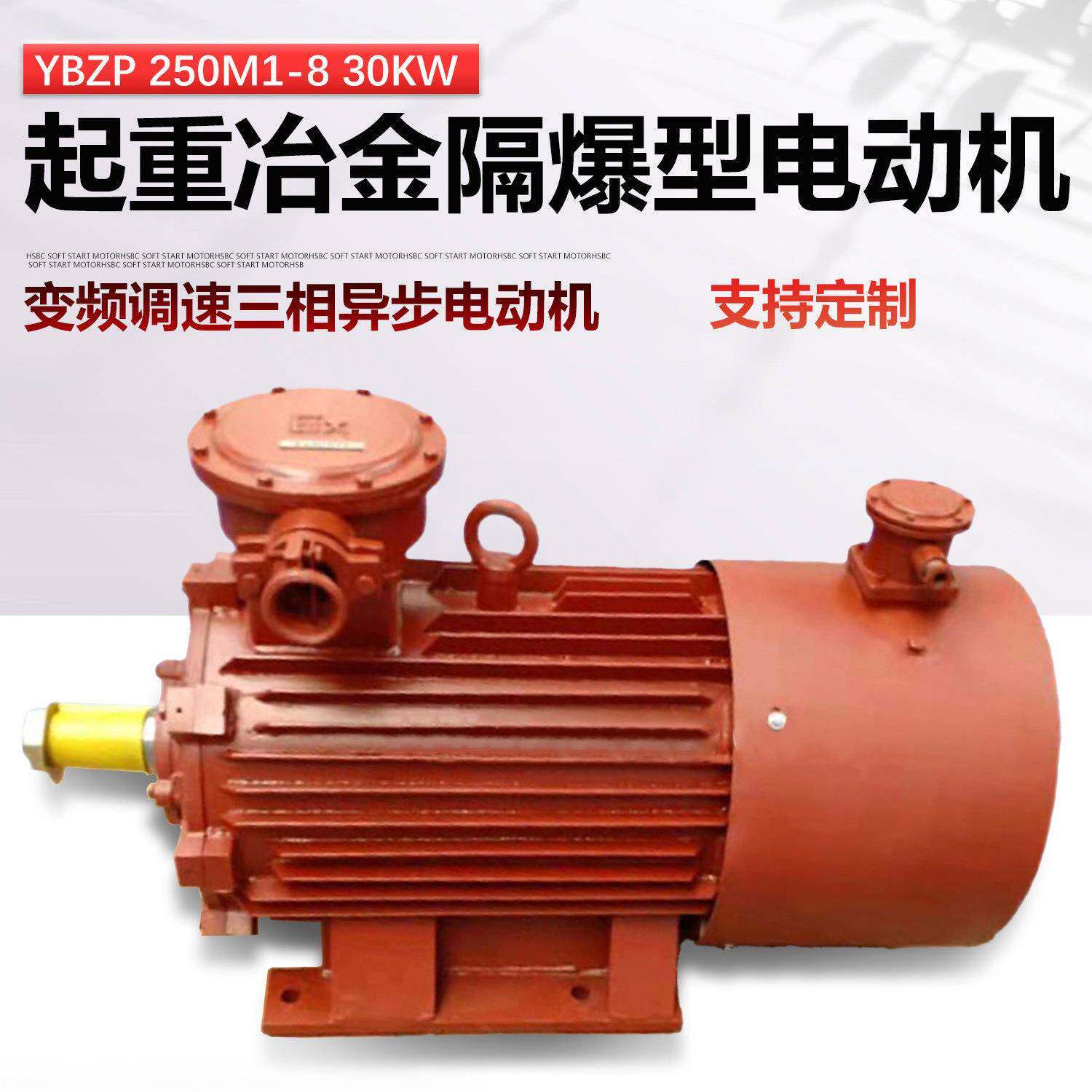 防爆电机YBZP250M1-8/30KW起重冶金隔爆型变频调速三相异步电动机