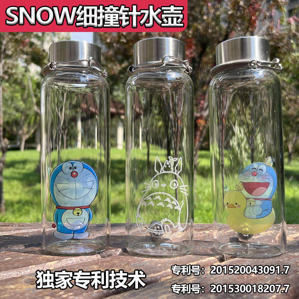 SNOW龙猫水壶细撞针宠物饮水器玻璃瓶身兔子鹦鹉荷兰猪花枝鼠仓鼠