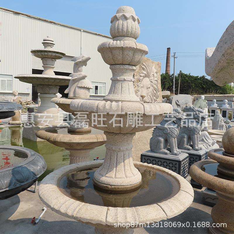 厂家石雕喷泉石刻石雕喷泉价格园林景观石头喷泉设计广场喷泉
