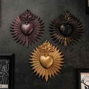 装 圣心花火牌匾亚浮雕壁挂树脂摆件亚马逊爆款 饰挂 哥特式 跨境新品