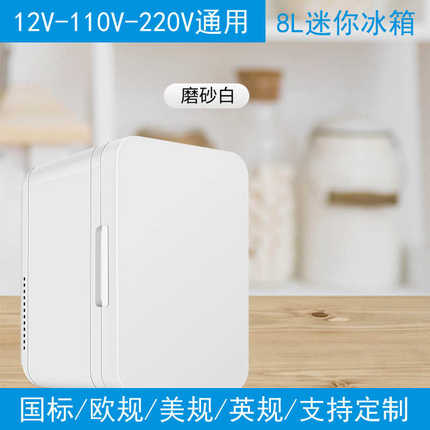 跨境外贸8L车载冰箱冷藏箱宿舍家用冰箱保鲜化妆品迷你冷暖小冰箱