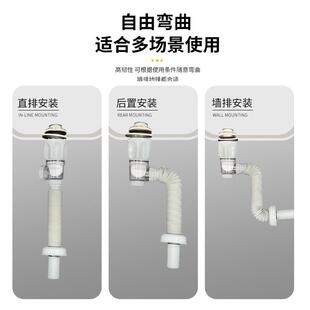 洗脸盆下水管下水器洗手池面盆台盆防臭防虫弹跳芯面盆下水器