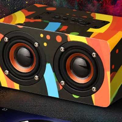 Wooden Wireless Bluetooth Speaker Portable HiFi Shock Bass s
