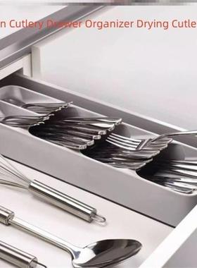 Kitchen Cutlery Drawer Organizer Drying Cutlery Tray Spoon