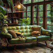 新中式 家用接待皮沙发 实木沙发客厅办公室沙发黑胡桃木直排软装