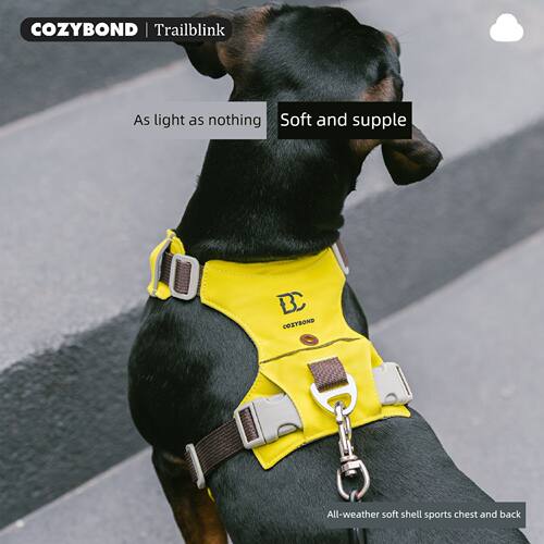 Cozybond格纹运动狗马具轻型宠物牵引大型，中型和小型狗防爆AI