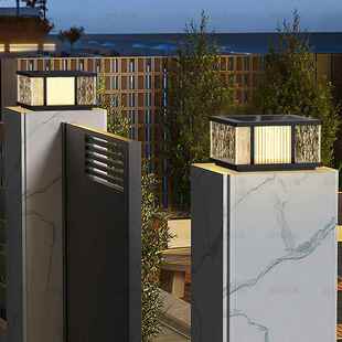 ZYD 006太阳能户外围柱头灯柱防水别墅简约现代墙庭院灯室大门外