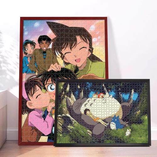 拼图相框专拍框架裱框挂墙画框50*75装裱定制500片300片实木摆台