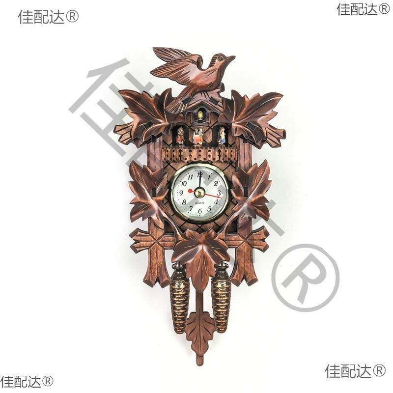 现货挂钟布谷鸟咕咕报时闹钟北欧复古时钟木质客厅钟表熙塔
